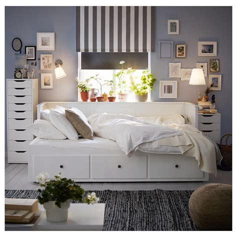 cama hemnes|HEMNES Estructura diván con 3 cajones, blanco,。